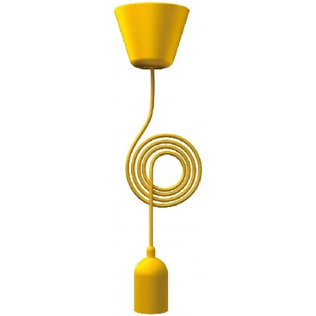Suspension FUNK cordon coton jaune or E27 60W 230V hauteur totale 2,50m Nordlux ref 75470026
